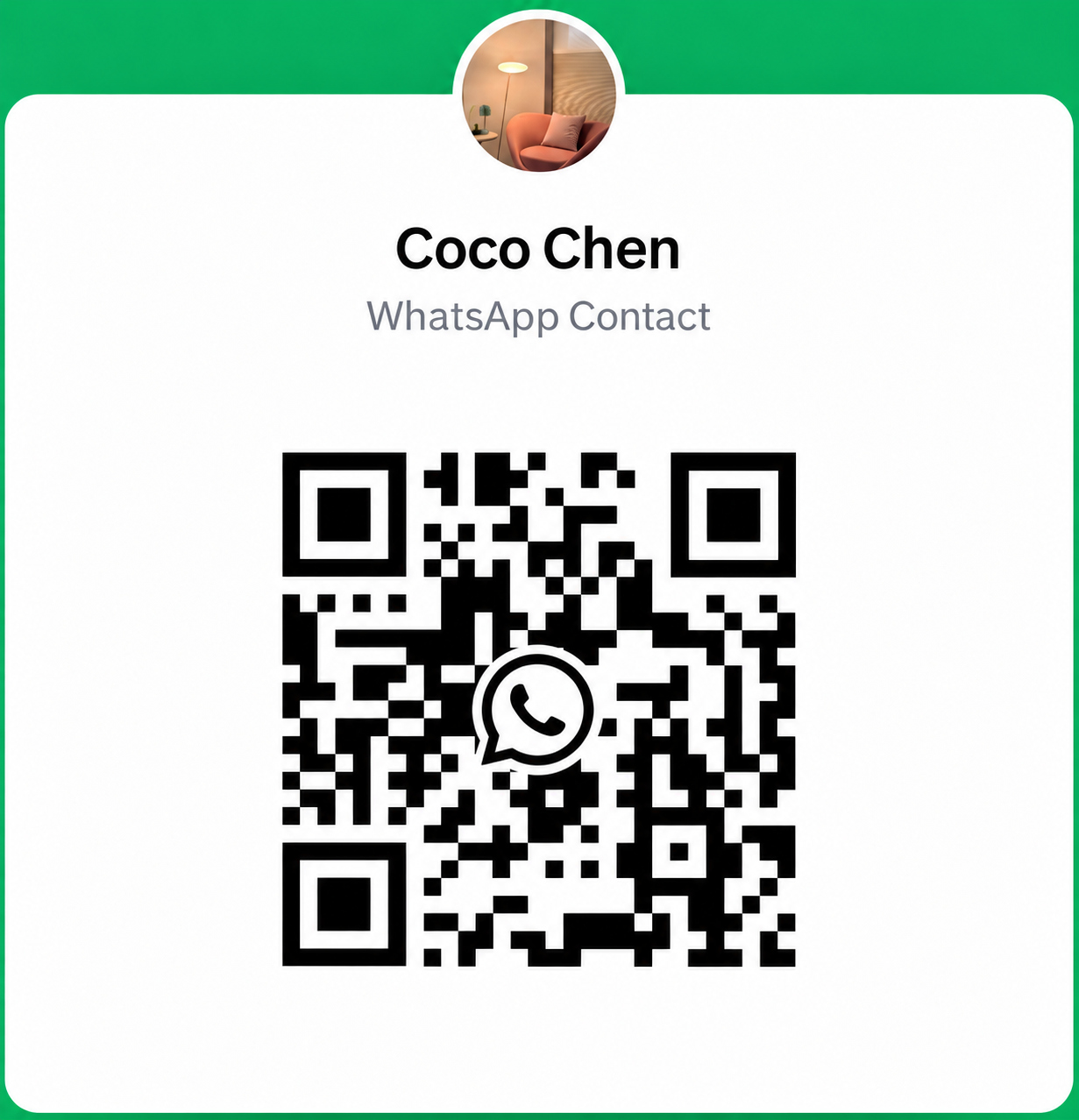 WhatsApp contact QR code for Coco Chen