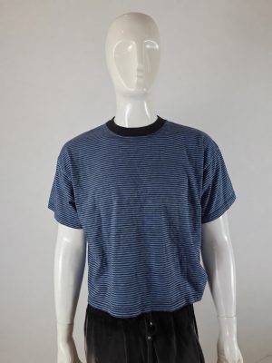 Navy and Black Striped Short-Sleeve Crewneck T-Shirt product image