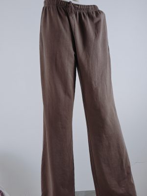 Brown Velour Drawstring Wide-Leg Track Pants product image