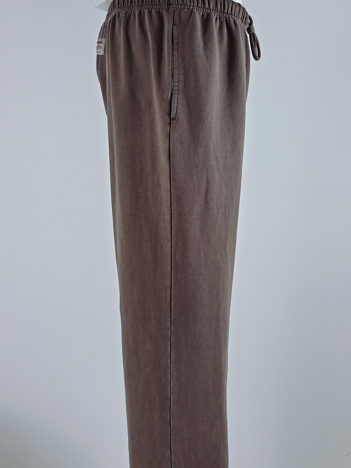 YC-20630-2 Brown Velour Drawstring Wide-Leg Track Pants product detail