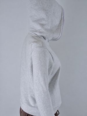 YC-20840-2 Light Heather Grey Pullover Hoodie with Contrast Stitch Trim product image