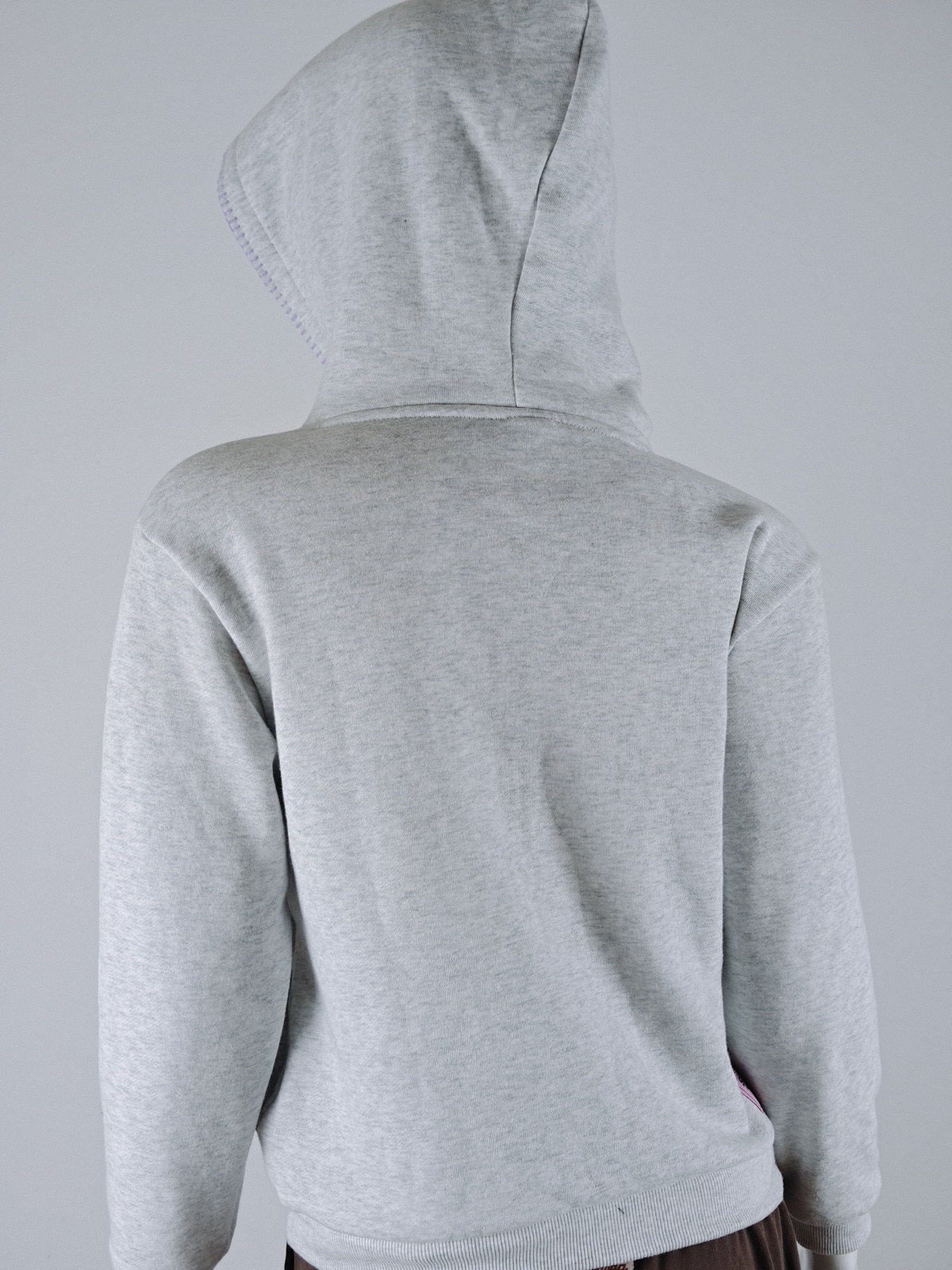 YC-20840-3 Light Heather Grey Pullover Hoodie with Contrast Stitch Trim product detail