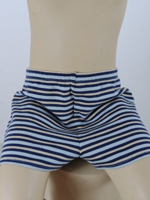 Navy and Cream Striped Knit Shorts product image