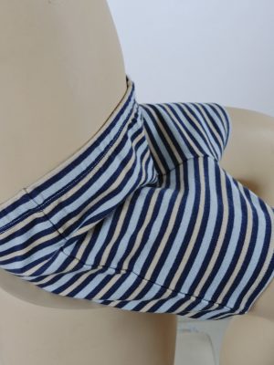 Navy and Cream Striped Knit Shorts product image