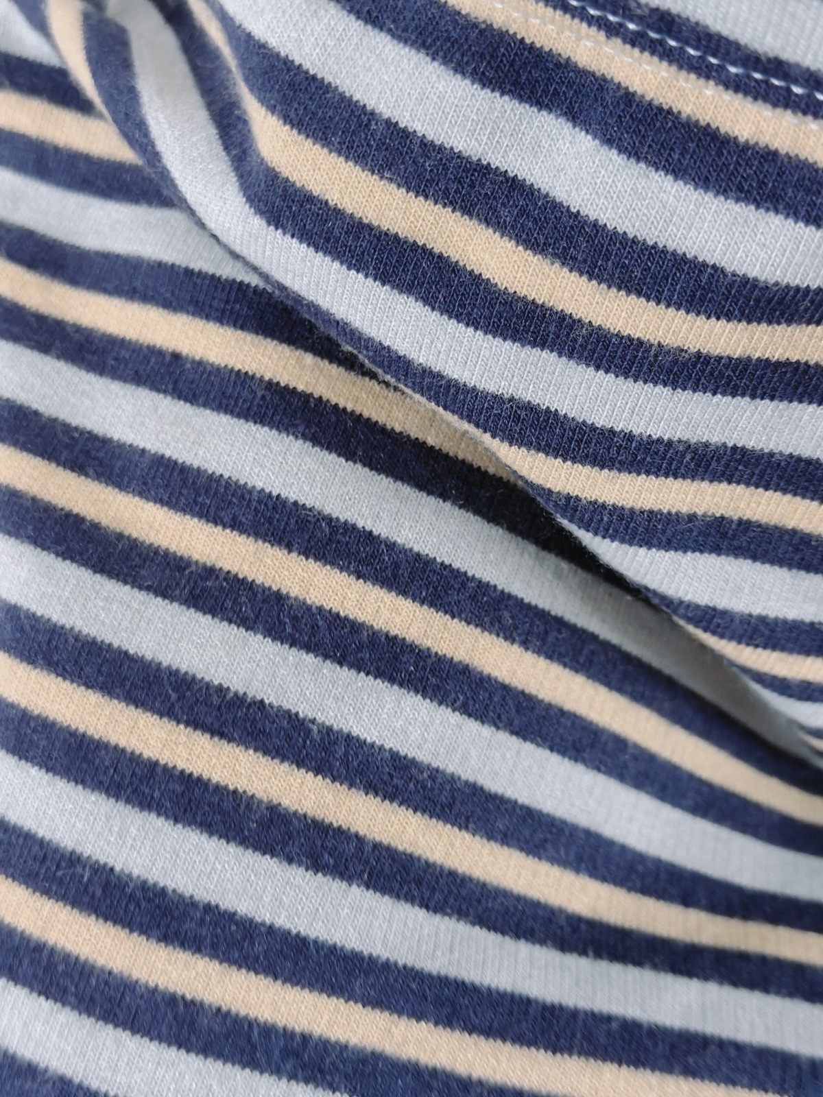 YC-20844-3 Navy and Cream Striped Knit Shorts product detail