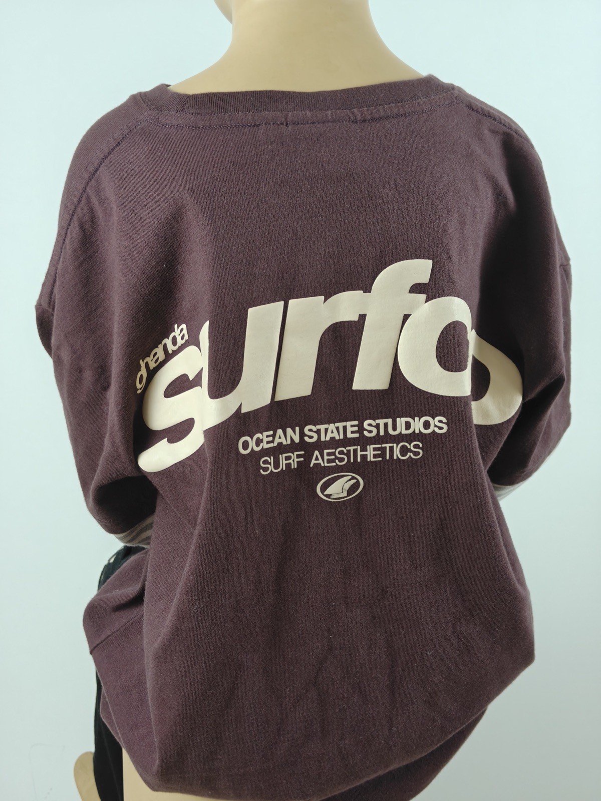 YC-21670-3 Brown Oversized Short-Sleeve Layered-Look Sweatshirt product detail