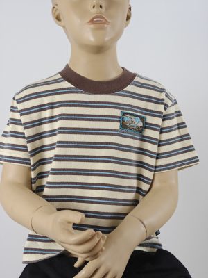 Striped Crewneck T-Shirt with Embroidered Chest Patch product image