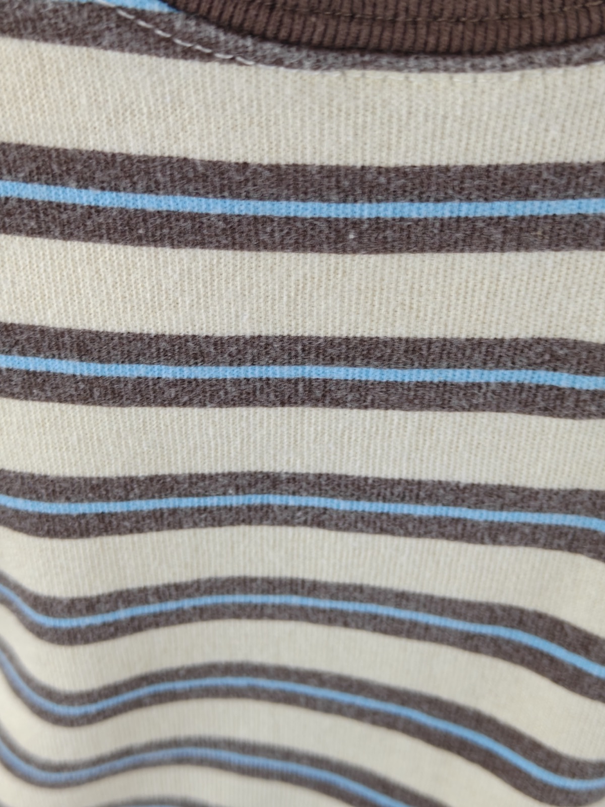 YC-21890-4 Striped Crewneck T-Shirt with Embroidered Chest Patch product detail