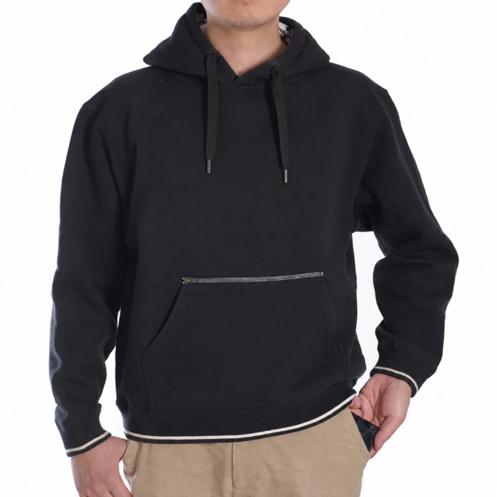 Men's Graphic Pullover Hoodie with Ribbed Trim
