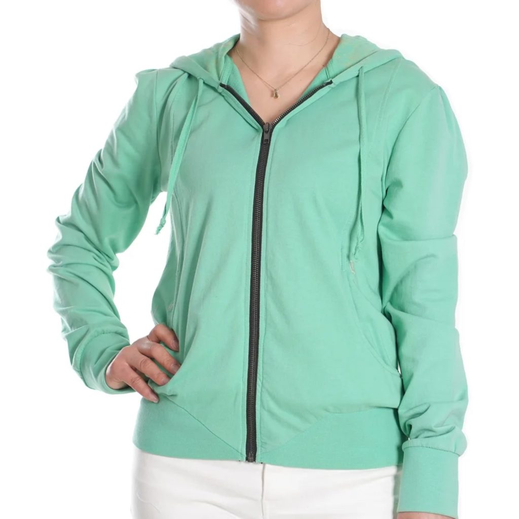 Women's Zip-Up Hoodie with Lace Back Detail