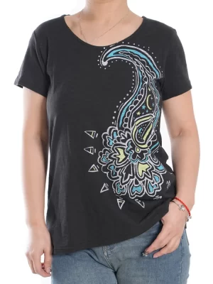 Women's Paisley Print Scoop Neck T-Shirt product image