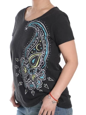 Women's Paisley Print Scoop Neck T-Shirt product image