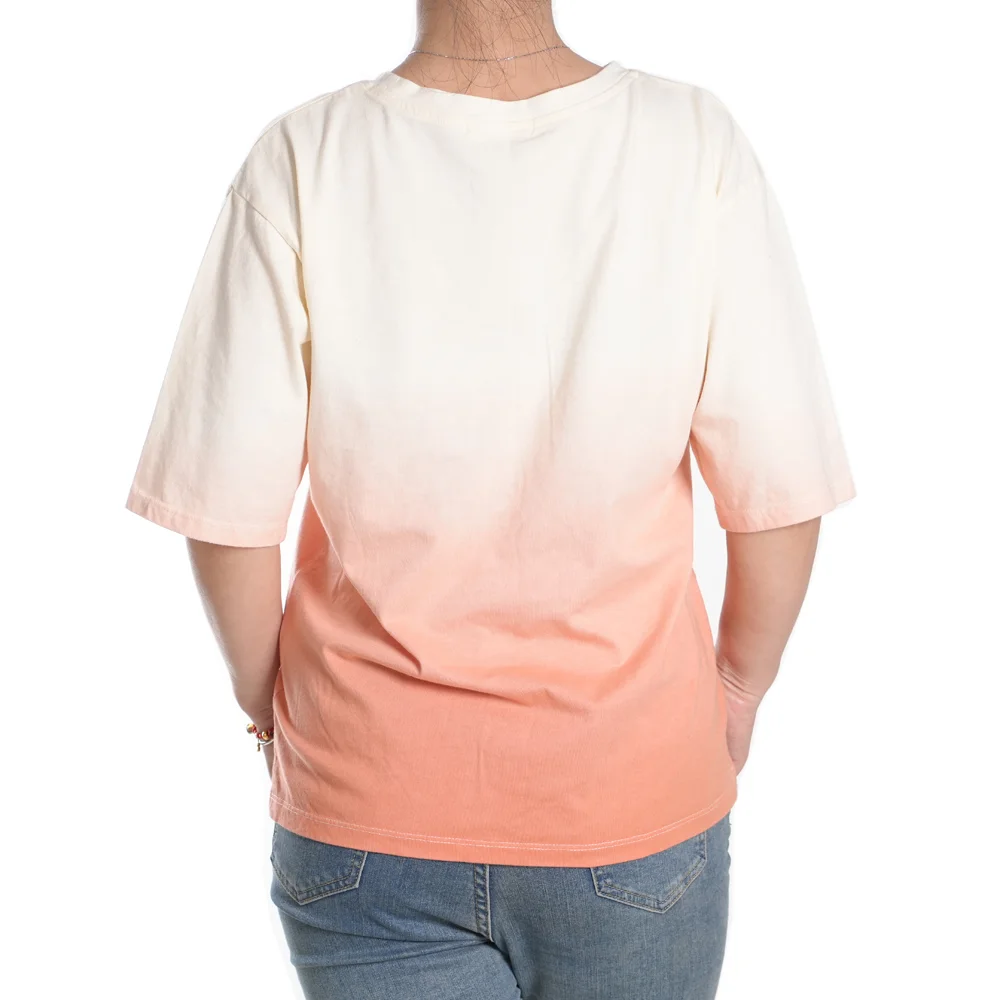 YC-tshirt-0009-3 Oversized Gradient Dip-Dye T-Shirt with Pocket product detail
