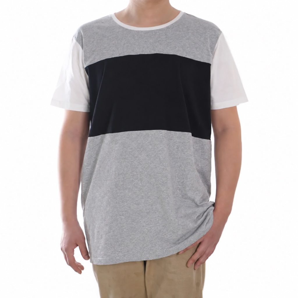 Color-Block Panel T-Shirt with Typography