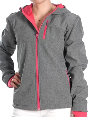 Women's Softshell Hooded Jacket with Contrast Zip product image