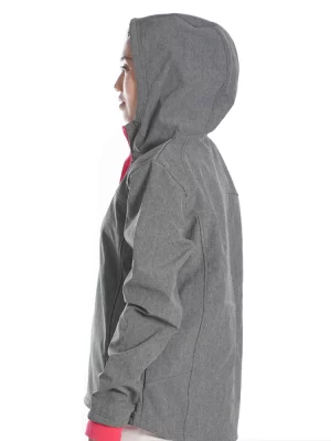 YC-windbreaker-0001-2 Women's Softshell Hooded Jacket with Contrast Zip product image
