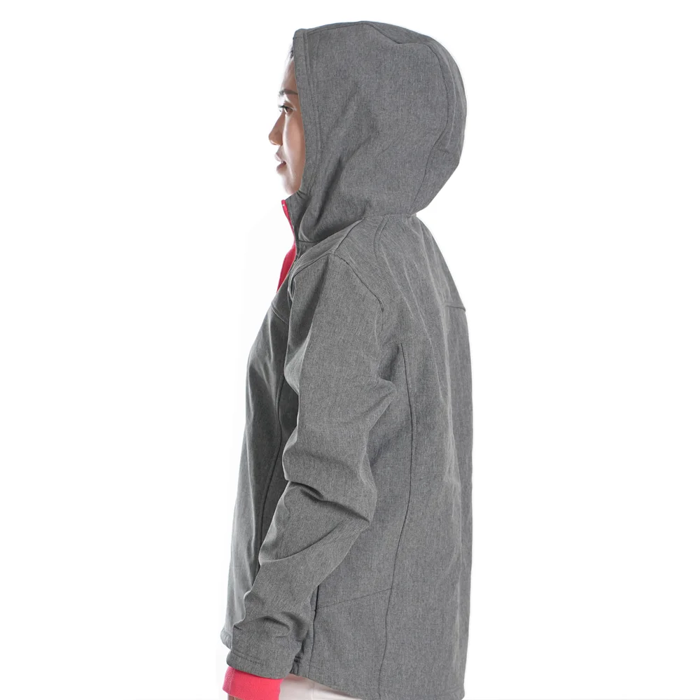 YC-windbreaker-0001-2 Women's Softshell Hooded Jacket with Contrast Zip product detail