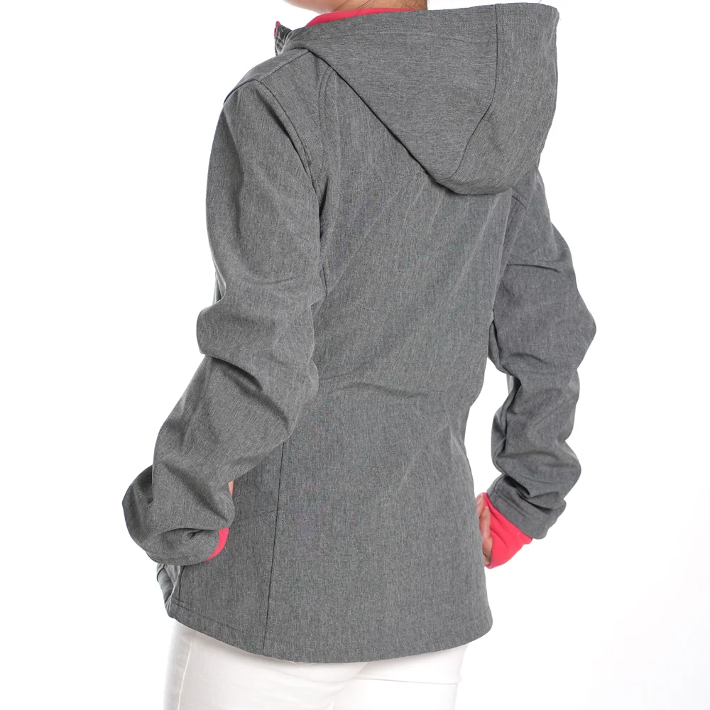 YC-windbreaker-0001-3 Women's Softshell Hooded Jacket with Contrast Zip product detail