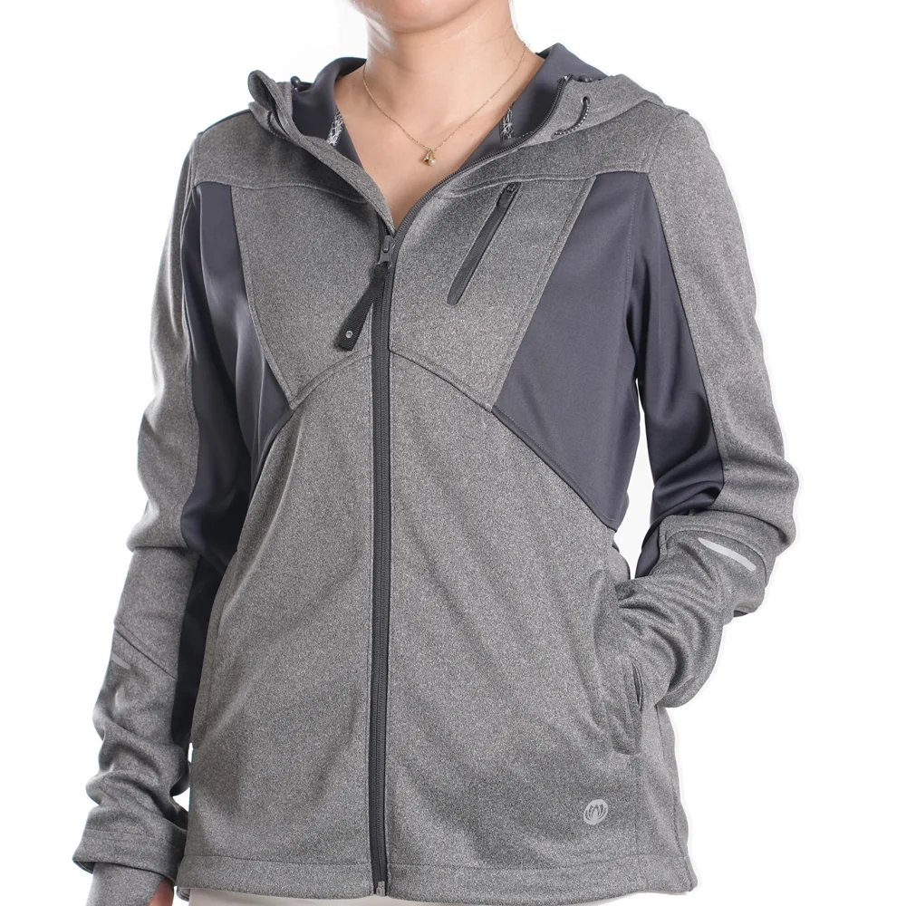 YC-windbreaker-0002-1 Women's Technical Softshell Jacket with Panel Design
