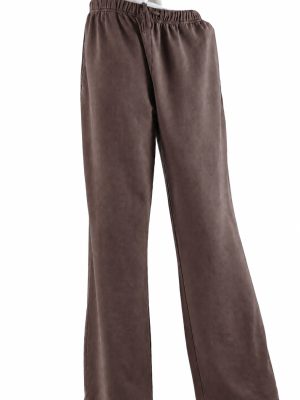 Brown Velour Drawstring Wide-Leg Track Pants product image