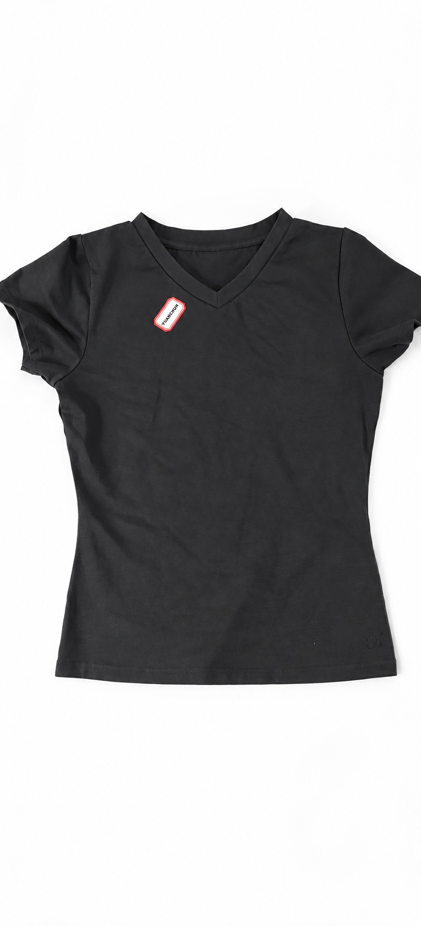 yc-21080-front-1-1bb9bbc904c8 Black Fitted Cotton Modal T-Shirt, 280 GSM
