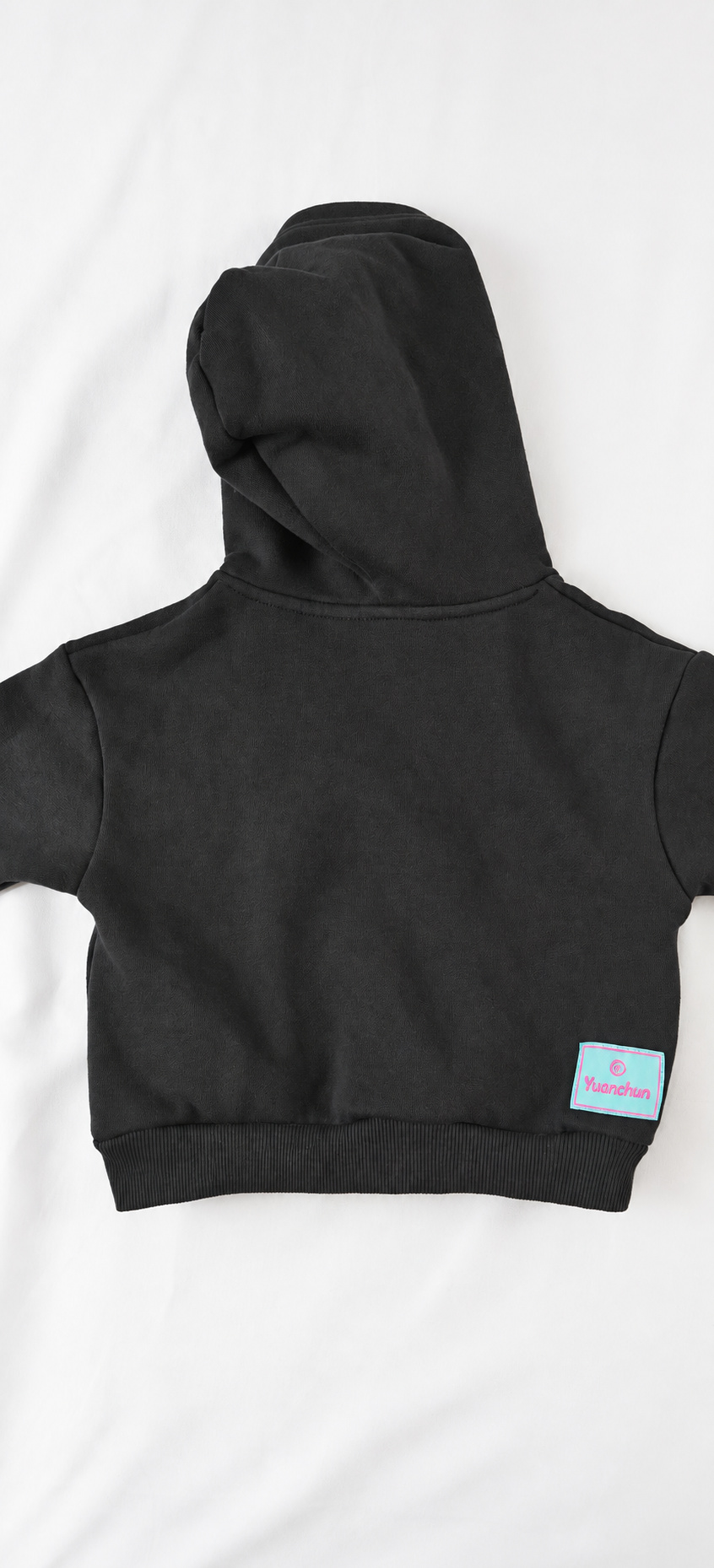 yc-21490-back-4bc6f7d3452f Black Short-Sleeve Hooded Sweatshirt, 300 GSM product detail
