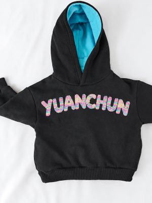 Black Short-Sleeve Hooded Sweatshirt, 300 GSM product image