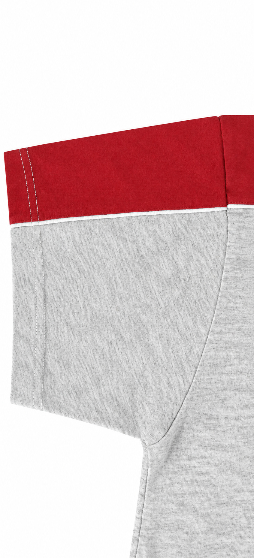 yc-21511-craft-66eaa2aa0a2d Grey and Red Color-Block Cotton T-Shirt, 235 GSM product detail