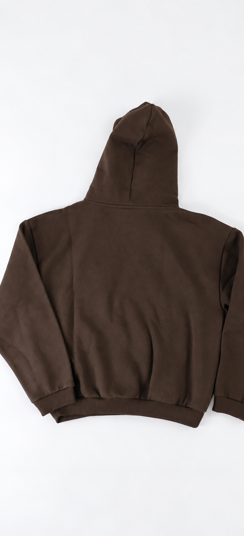 yc-21627-back-2-6f877a4ea8f1 Brown Cropped Hooded Sweatshirt with Letter Print, 390 GSM product detail