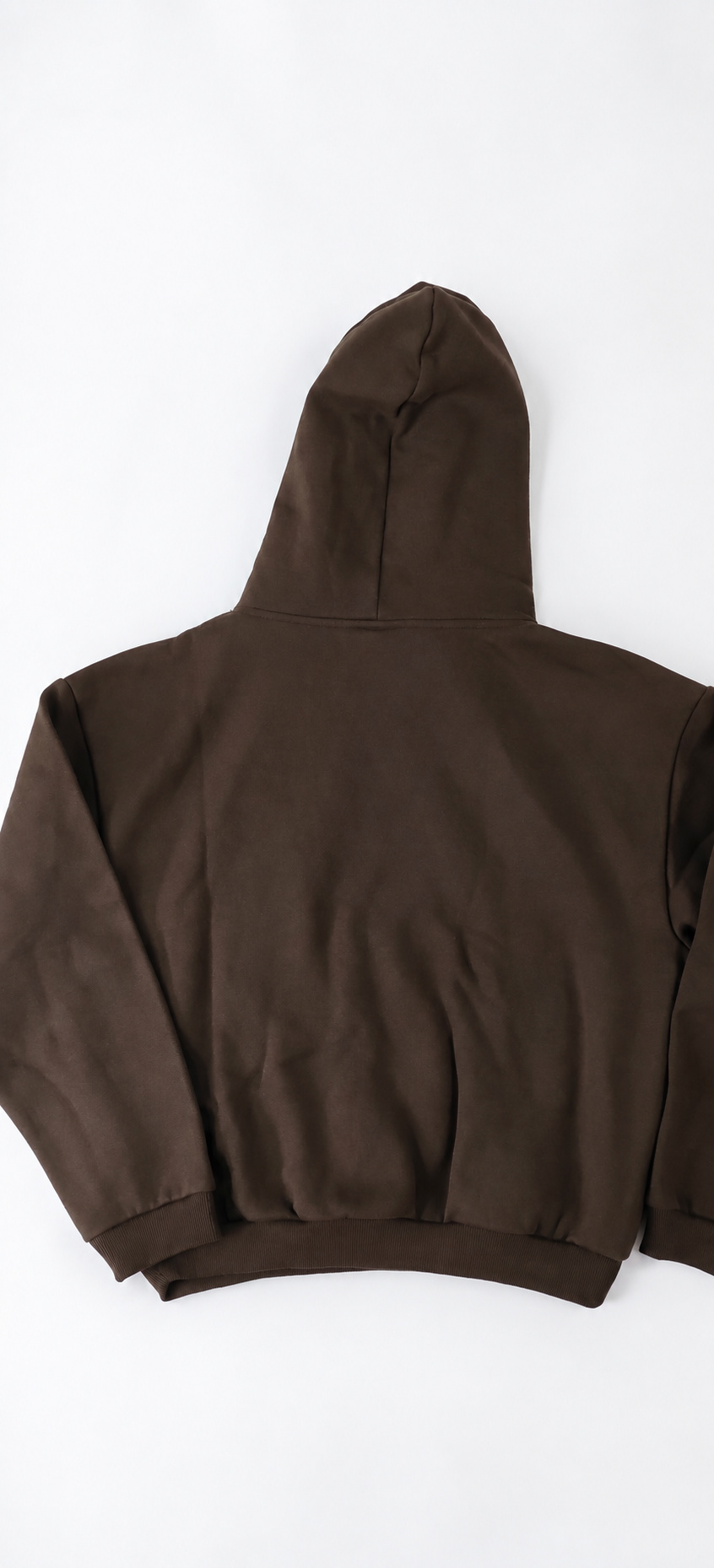 yc-21627-back-5a1c77ed7e3c Brown Cropped Hooded Sweatshirt with Letter Print, 390 GSM product detail