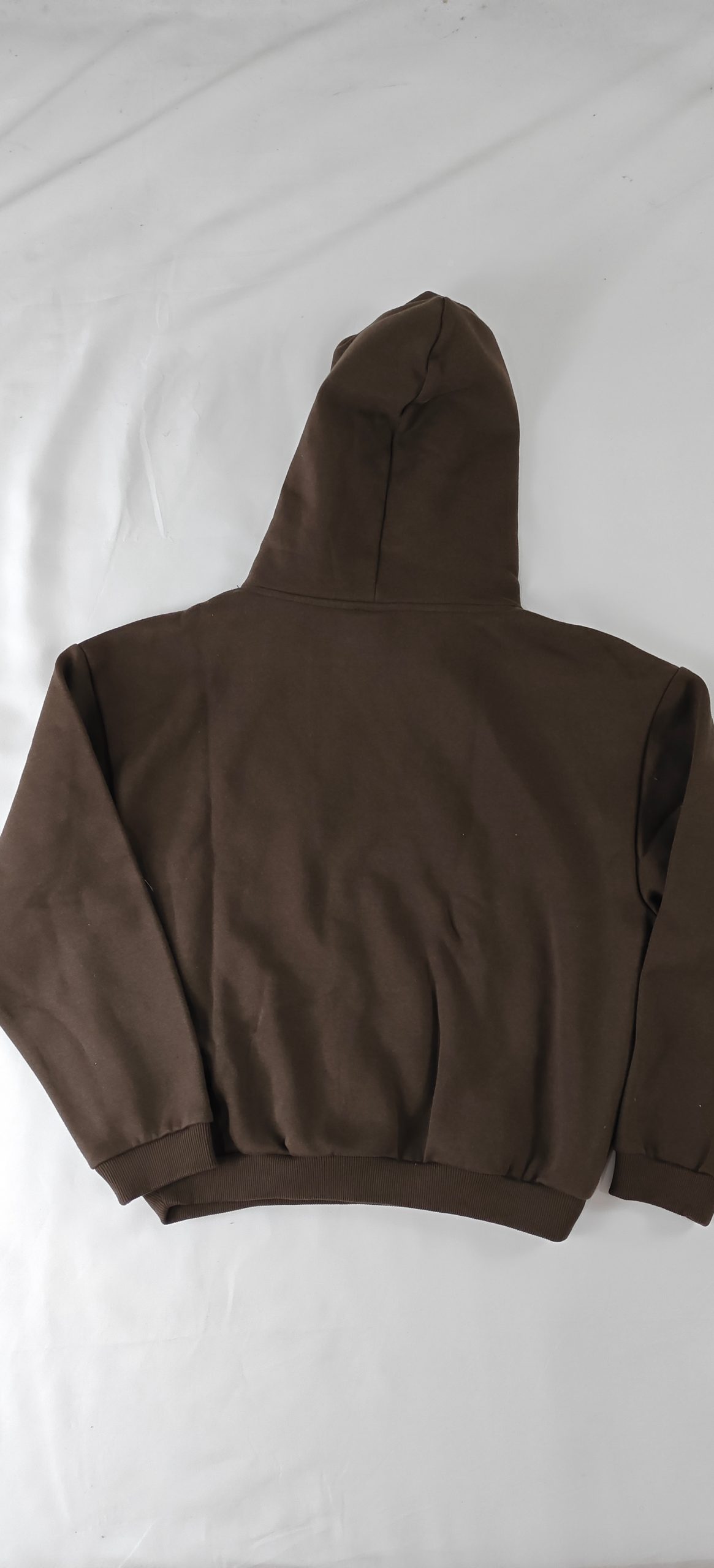 yc-21627-texture-cbe1cc7611b4 Brown Cropped Hooded Sweatshirt with Letter Print, 390 GSM product detail
