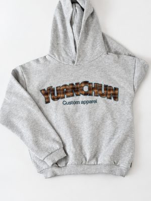 Grey Cropped Hooded Sweatshirt, 300 GSM product image