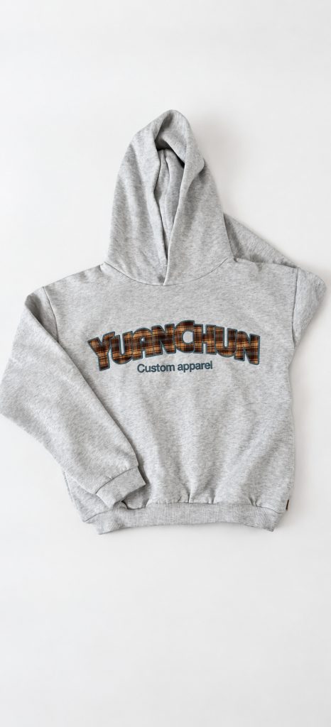Grey Cropped Hooded Sweatshirt, 300 GSM