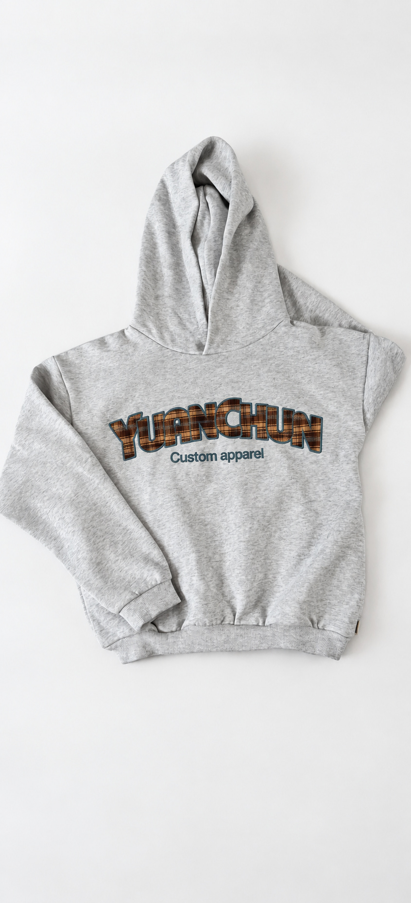 yc-21778-front-1-bfaaa5f1279a Grey Cropped Hooded Sweatshirt, 300 GSM