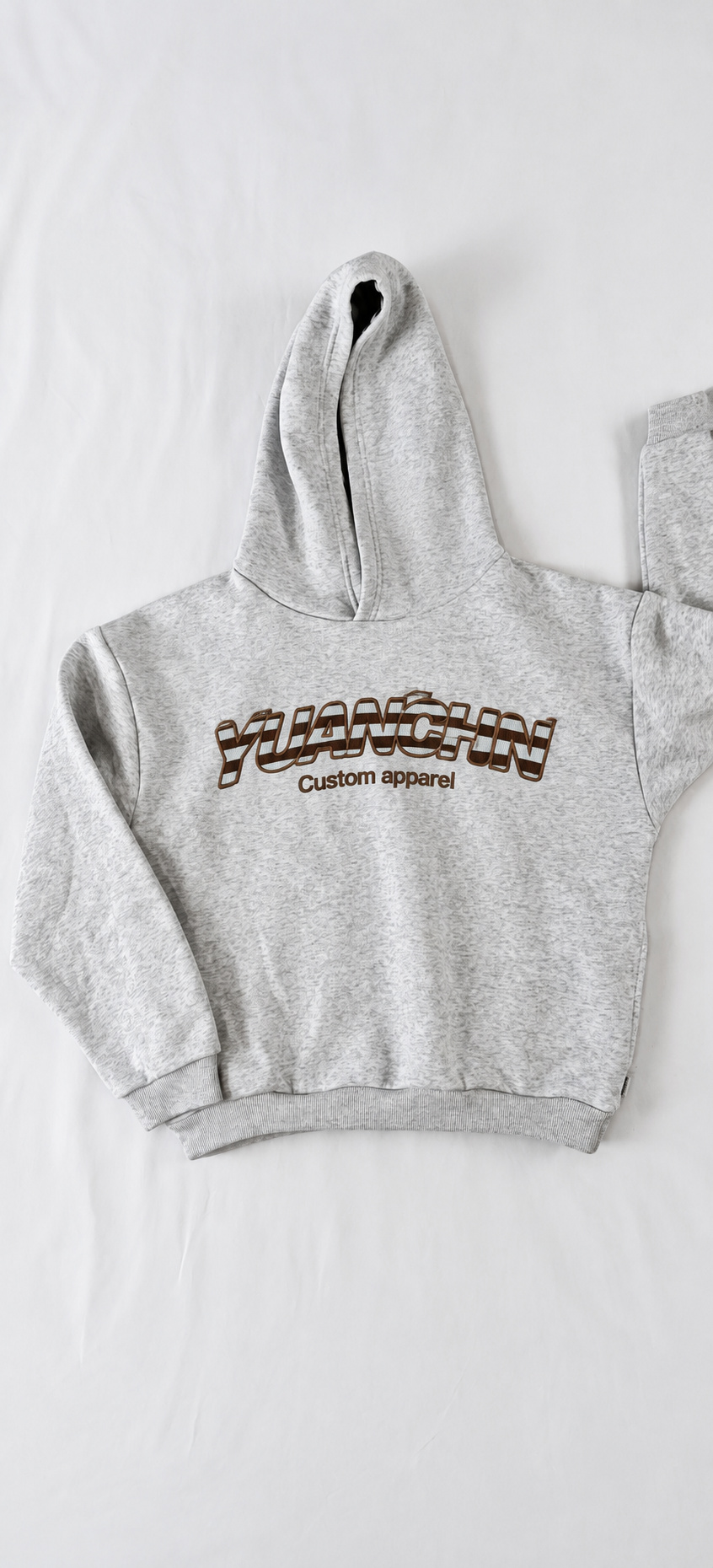 yc-21837-front-1-30c0d0a4eb6e Grey Hooded Sweatshirt, 390 GSM